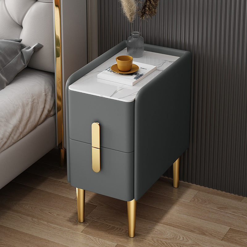 CBD022 - Ultra Narrow Solid Wood Bedside Cabinet with 2 Drawers image 1