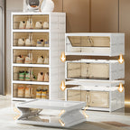 SOCE063 - Modern Transparent Plastic Shoe Cabinet – Stackable Storage with Door image 3