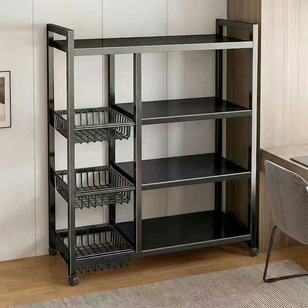 WCK023 - Multi-Tier Kitchen Storage Rack – Carbon Steel Household Organizer image 0