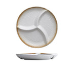DISH009 - Round Ceramic 3-Compartment Divided Plate image 6