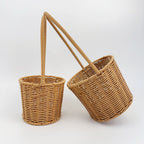 BAS002 - Elongated Handwoven Rattan-Style Basket with Handle image 2