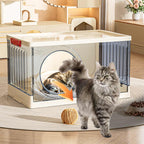 BS043 - Multifunctional Cozy Cat House with Storage Cabinet image 3