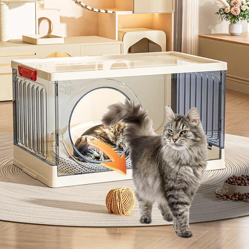 BS043 - Multifunctional Cozy Cat House with Storage Cabinet image 3