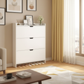 SOCE072 - Modern Minimalist White Shoe Cabinet for Entryway & Home image 0