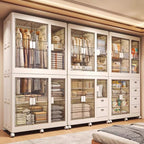 CC053 - Foldable Movable Wardrobe Multi-Layer Clothing Storage Cabinet image 0