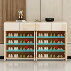 SOCE065 - Cream Gloss Multifunctional Shoe Storage Cabinet image 1