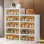 SOCE063 - Modern Transparent Plastic Shoe Cabinet – Stackable Storage with Door image 1