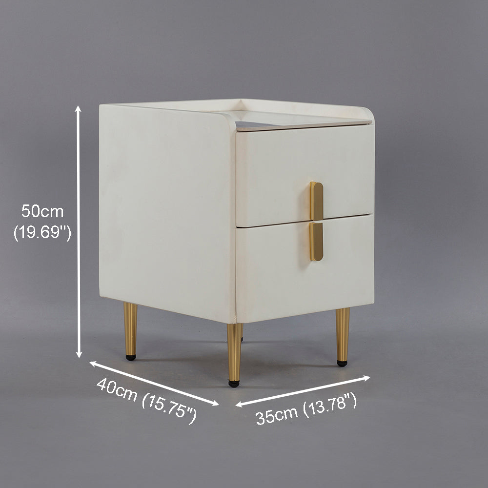 CBD023 - Ultra Narrow Solid Wood Bedside Cabinet with 2 Drawers image 2