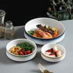 DISH002 - Creative Frosted Ceramic Bowl & Deep Plate image 1