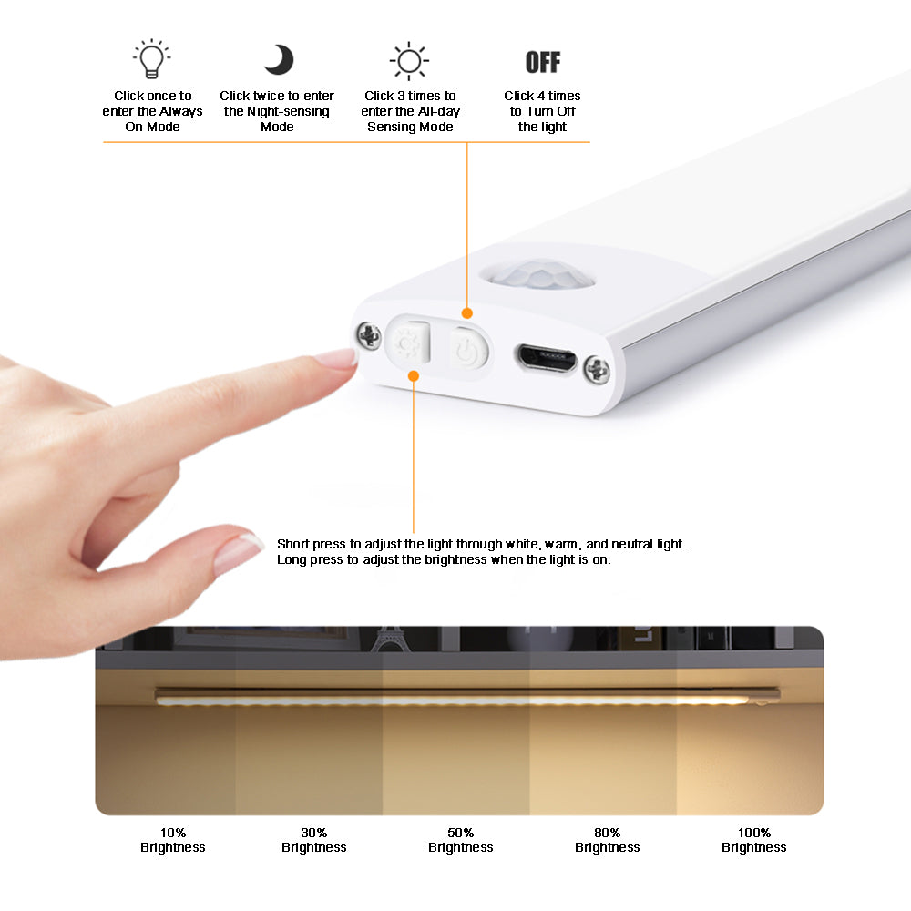 LS004 - LED cabinet light strip with smart motion sensing, rechargeable image 4