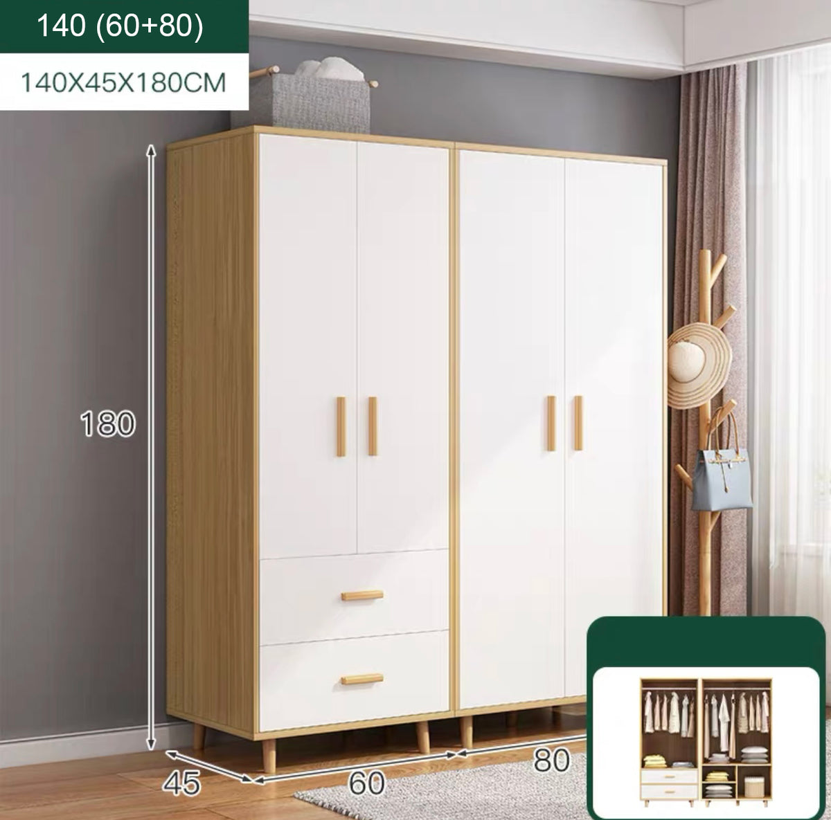 CC021-Modern Minimalist Wardrobe for Small Bedrooms with Large Capacity image 13