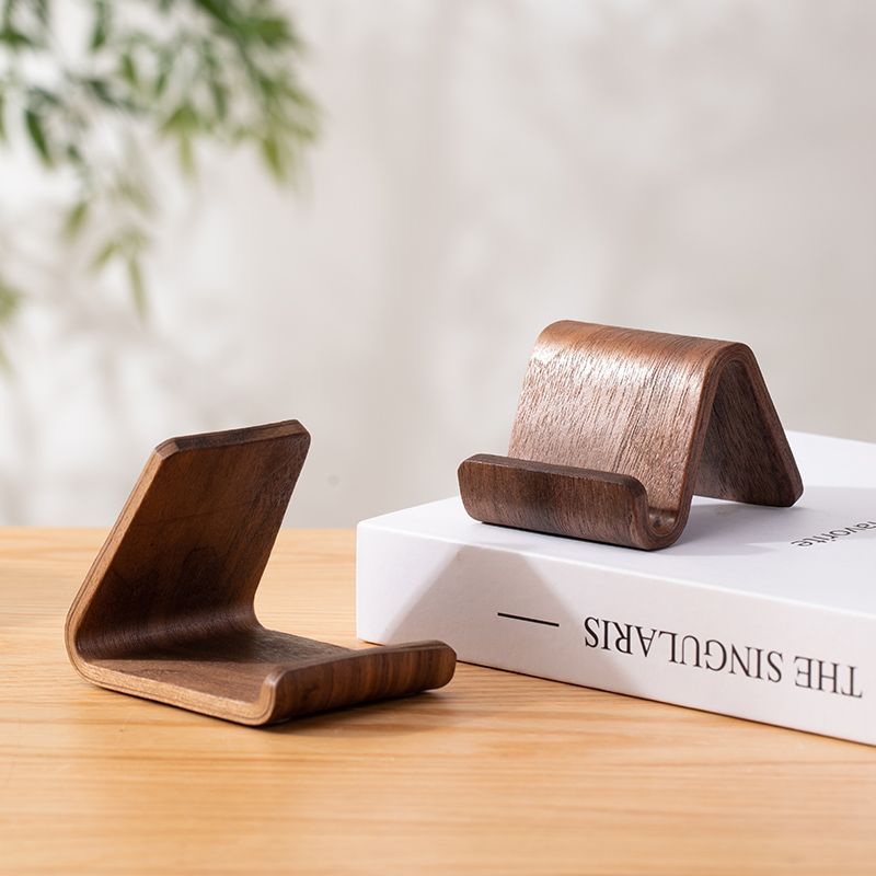 MD003 - Wooden Phone Stand – Minimalist Desktop Holder, Compact Creative Design image 0
