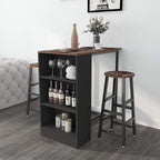 BAR003 - 3-Piece Pub Bar Table Set with Storage Shelves image 0