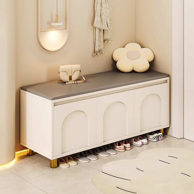 SOCE037 - Cream Style Entry Door Shoe Changing Stool & Shoe Cabinet image 0