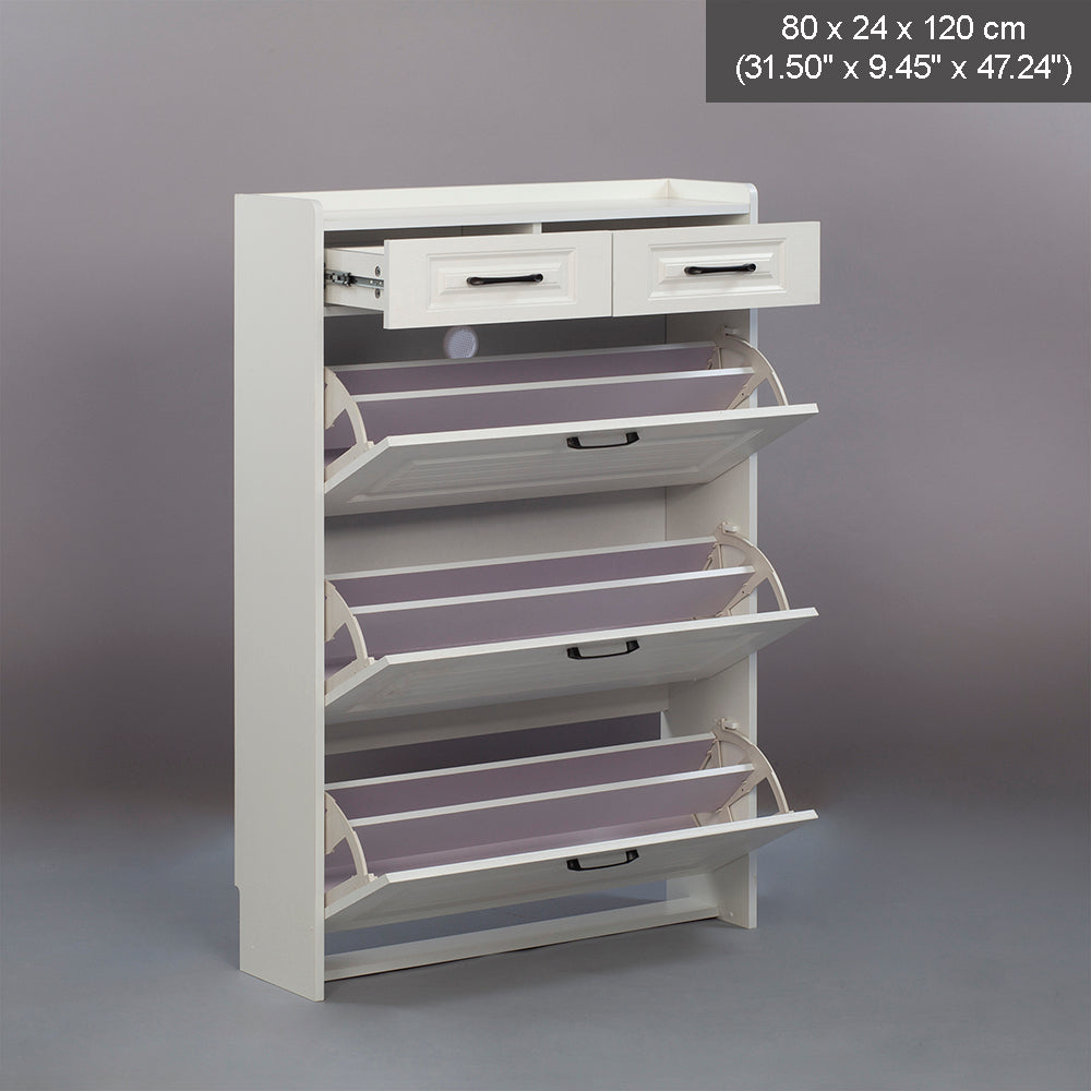 SOCE009 - Simply Modern Shoe Cabinet with Drawer and Top Storage image 4