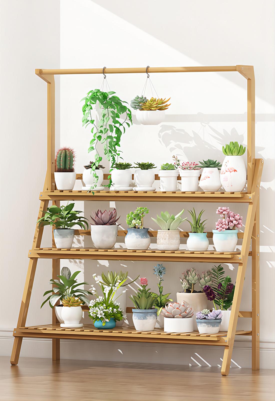 PS005 Bamwood Balcony Floor Stand Rack image 3