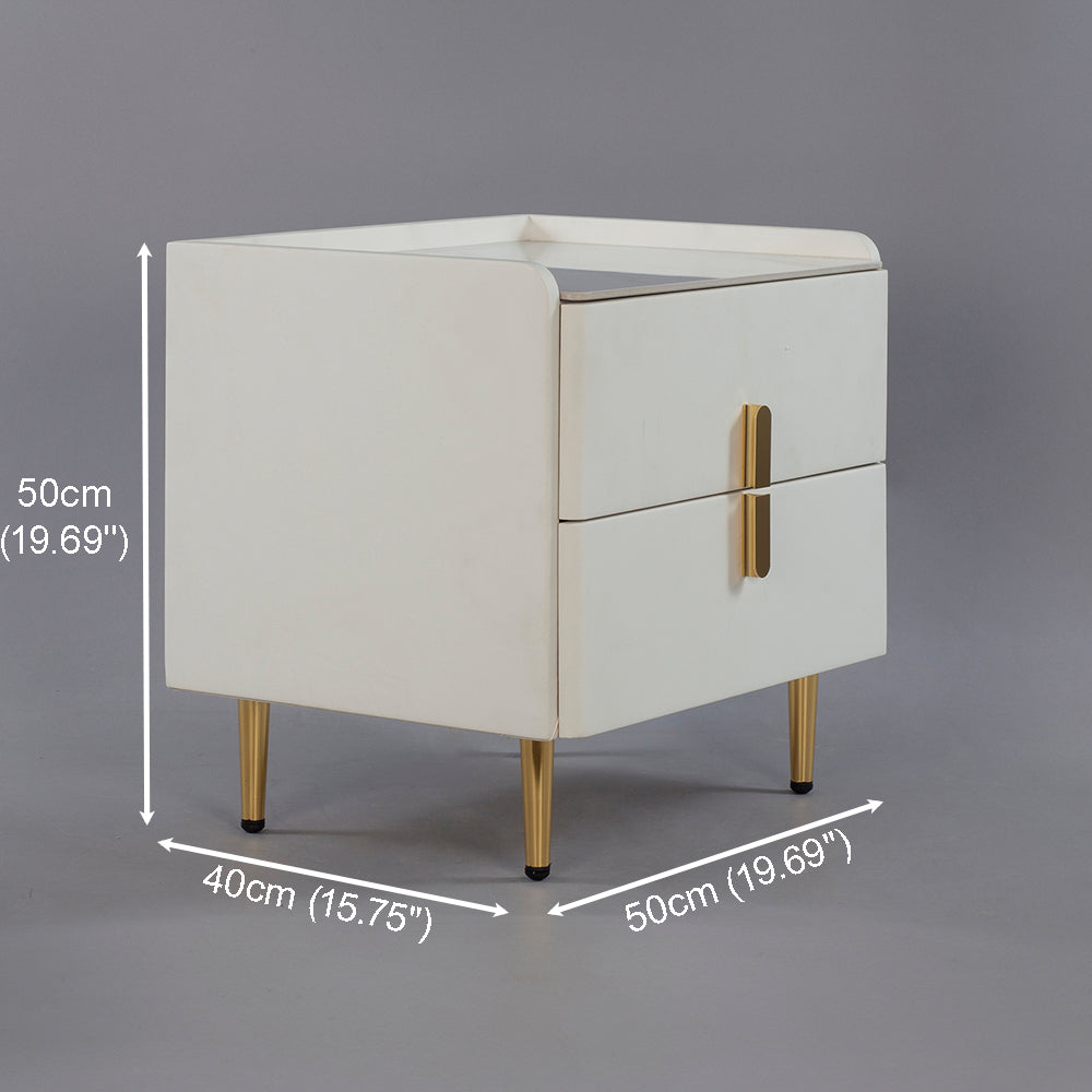 CBD023 - Ultra Narrow Solid Wood Bedside Cabinet with 2 Drawers image 3