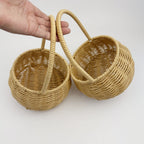BAS001 - Handwoven Rattan-Style Basket with Handle image 0