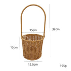 BAS002 - Elongated Handwoven Rattan-Style Basket with Handle image 5