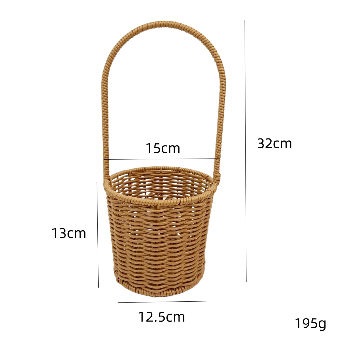 BAS002 - Elongated Handwoven Rattan-Style Basket with Handle image 5