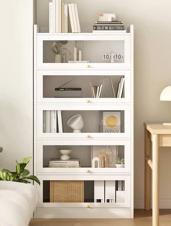 BS055 - Multi-layer Floor-Standing Wall-Mounted Storage Rack with Door image 0