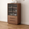 WCK020 - Modern Glass Door Wooden Kitchen Storage Cabinet image 0