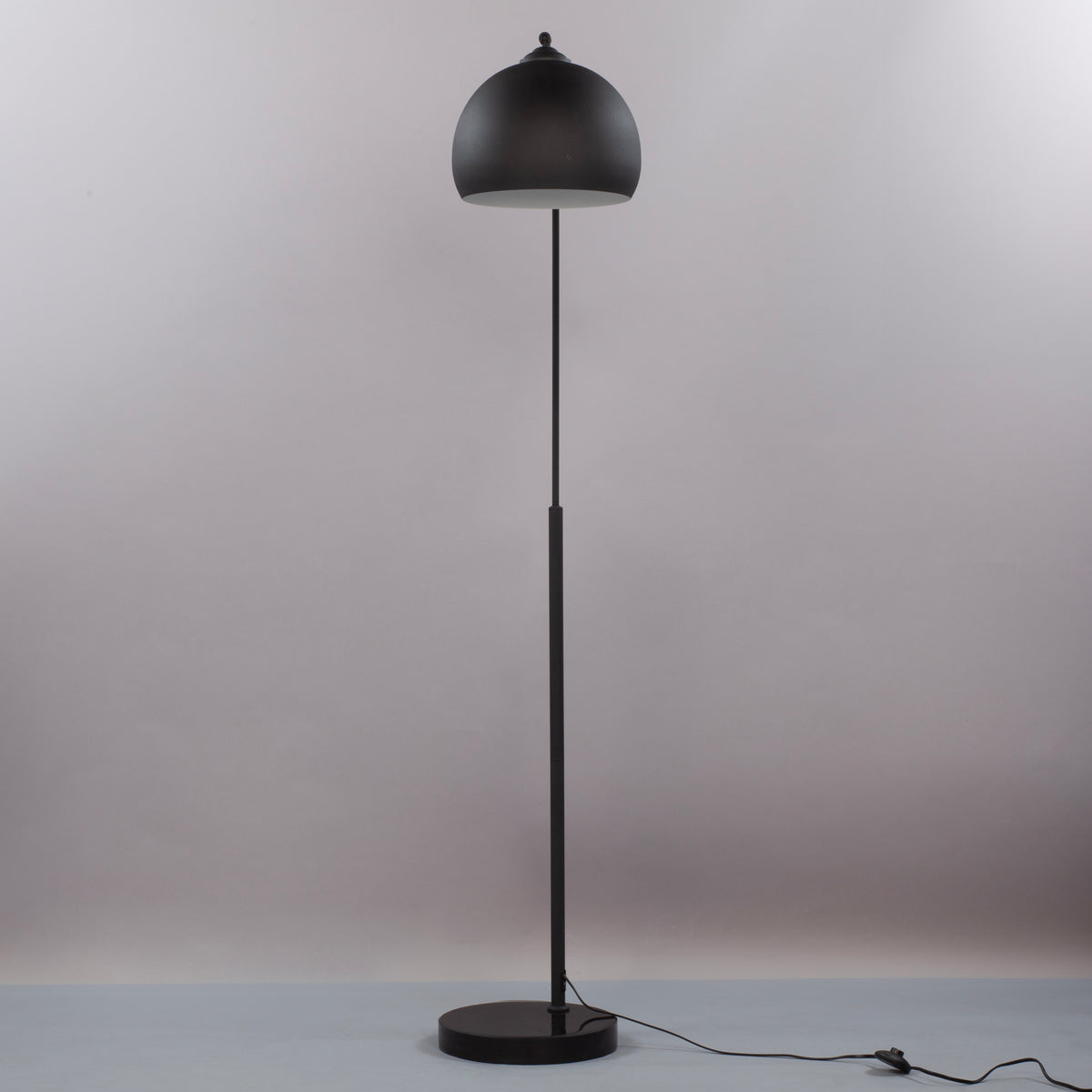 FL001 - Dark Black Arc Floor Lamp with Faux Marble Base image 1