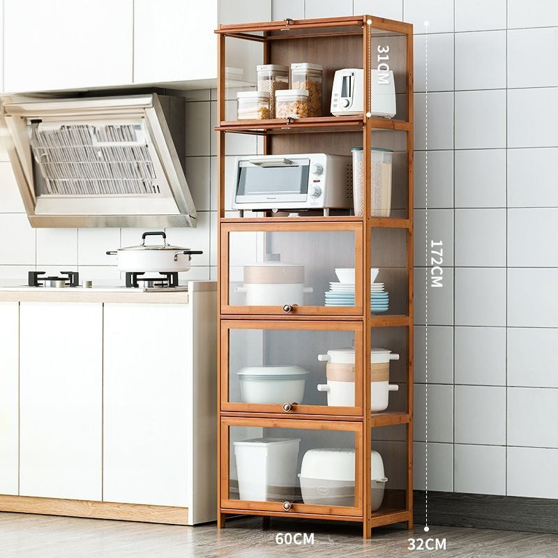 WCK016 - Bamboo Kitchen Storage Cabinet with Flip-Up Doors image 0