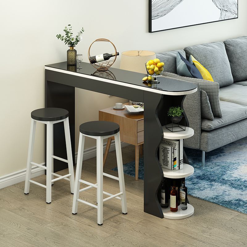 BAR001 - Stylish 3-Tier Dining Table Set for 2 Chair Counter Table with Storage image 1