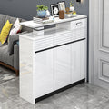 SOCE060 - Modern Glossy White Entryway Shoe Cabinet with Drawers image 0
