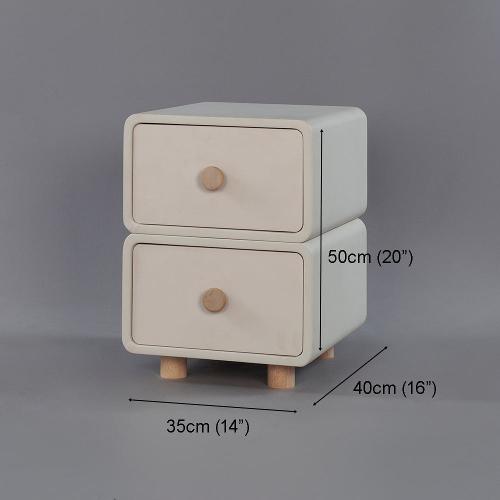CBD020 - Cream Air Bedside Cabinet Nightstand with Two Storage image 11