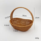 BAS004 - Oval Handwoven Rattan-Style Basket with Thick Handle image 4