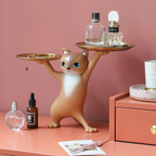 TYP339 - Creative Cat Figurine Desktop Tray – Key & Small Item Organizer image 1
