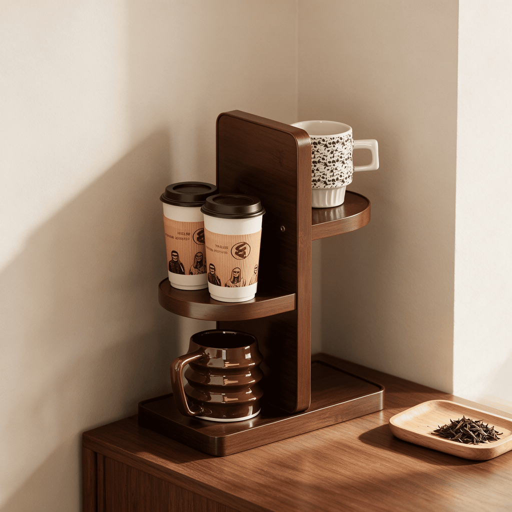 CSR004 - Amberch Modern Mug Tree Vertical Multi-Tier Coffee Station Organizer image 2