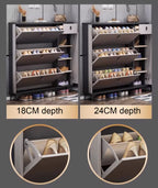 SOCE041 - Slim Entryway Shoe Cabinet with Flip Storage image 1