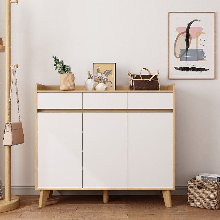 SOCE064 - Modern Nordic Wooden Shoe Cabinet with Drawers image 0