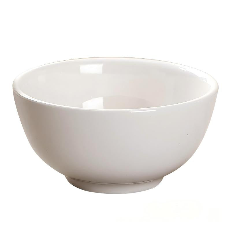 BOWL013 - Pure White Ceramic Rice Bowl – Classic Dining Bowl image 0