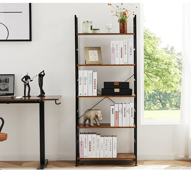 BS039 - 5-Tier Bookshelf, Modern Rustic Storage Organizer, Tall Display Shelves image 2