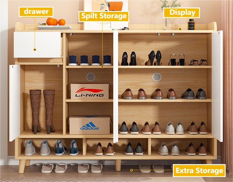 SOCE010 -  Craftsman Shoe Cabinet with Storage and Top Display Shelf image 10