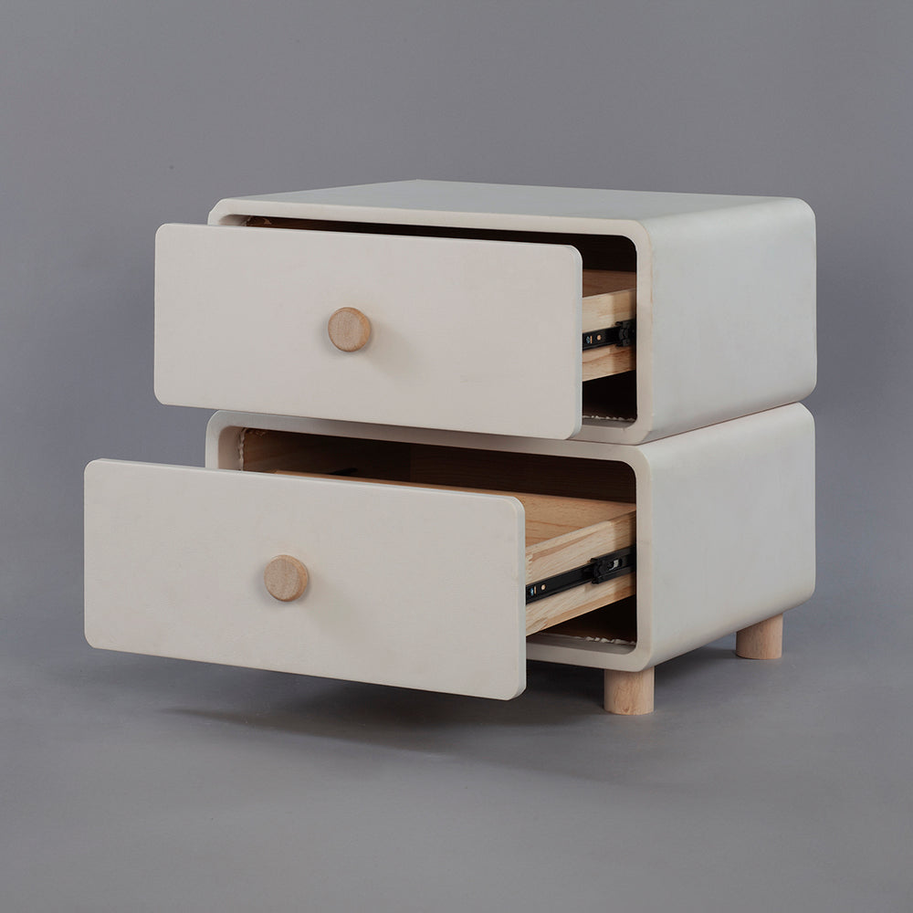 CBD020 - Cream Air Bedside Cabinet Nightstand with Two Storage image 4