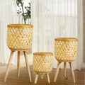 PS032 - Bamboo Fower Stand Living Room Floor-Standing Green Plant Flower Stand image 0