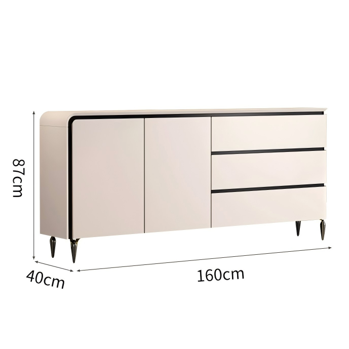 WCK018 - Modern Light-Luxury Lacquered Sideboard Cabinet with Drawers image 11
