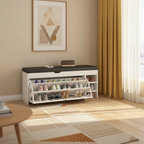 SOCE070 - Modern Entryway Shoe Storage Bench with Seating & Organizer image 2