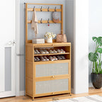 SOCE027 Bamwood Bamboo Breathable Flip Door Shoe Cabinet image 2