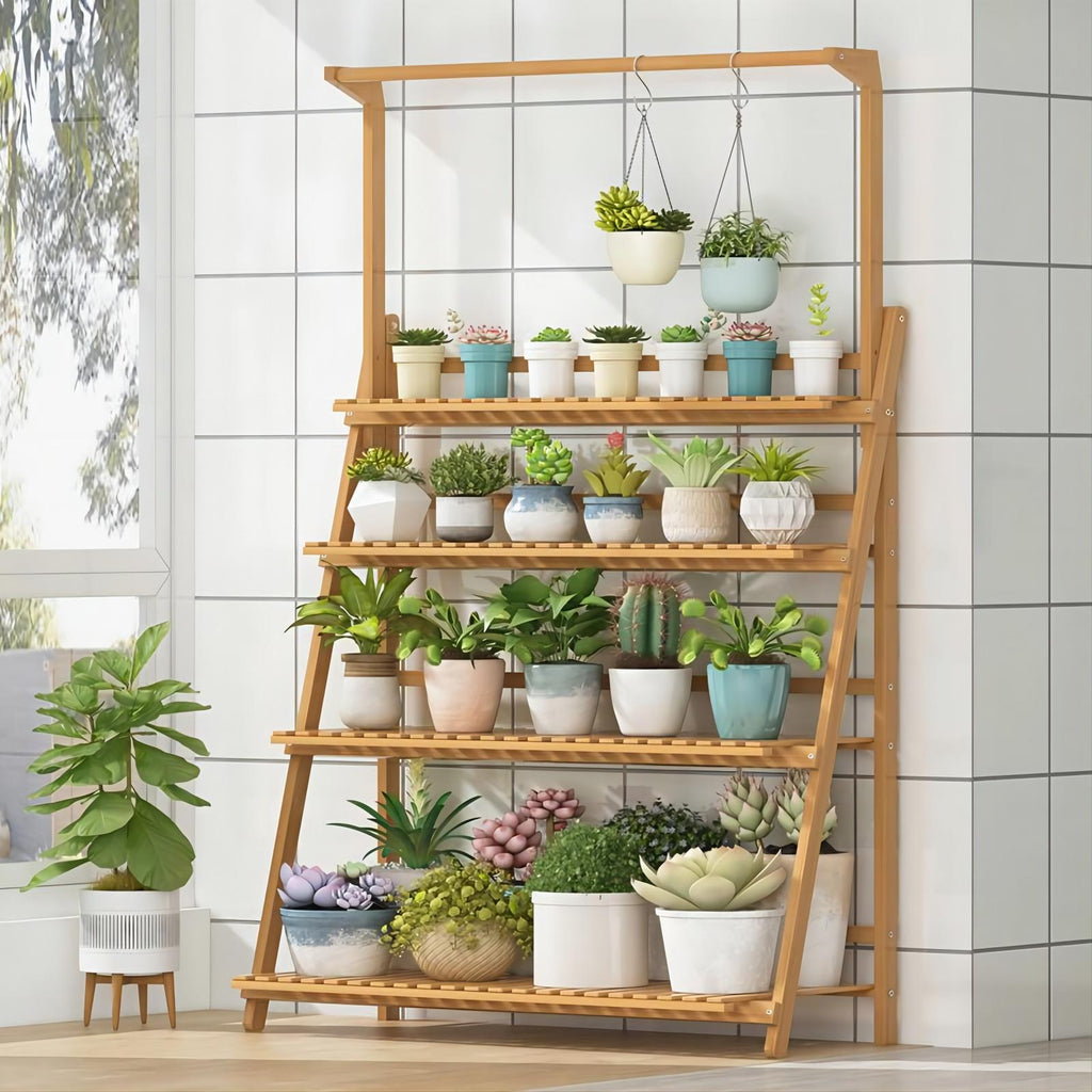 PS005 Bamwood Balcony Floor Stand Rack image 0