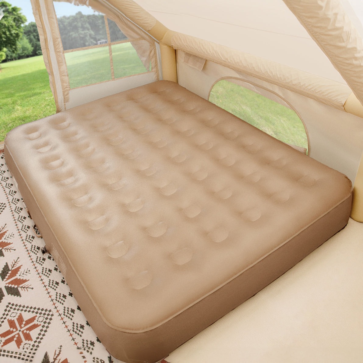 ARM001 - Camping Power Cable-Free Build-in Pump Air Mattress - Short Version image 0