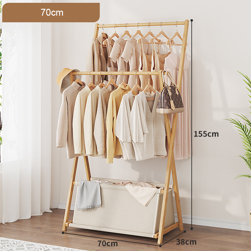 CC016 - Double-layer portable clothes rack with Cloth Storage Basket image 2