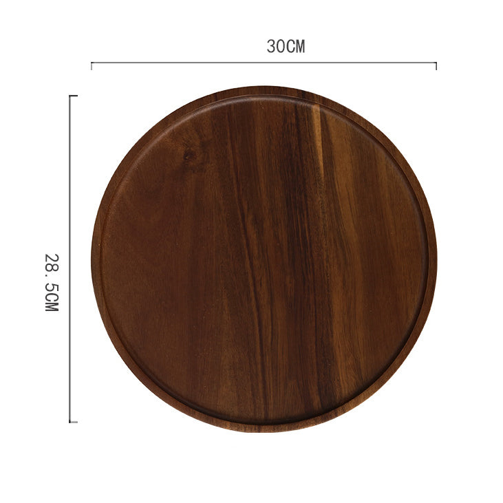 TRAY003 - Round Wooden Tray | Tea & Snack Serving Plate image 5