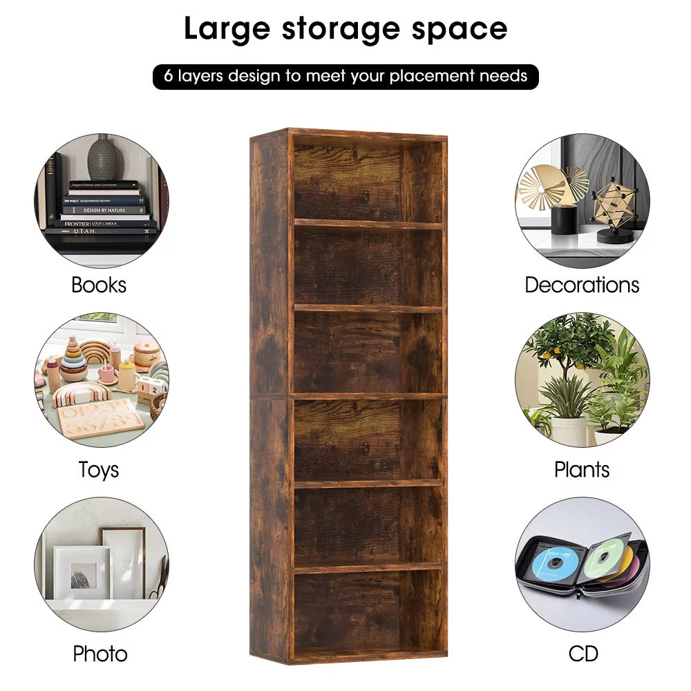 BS040 - 6 Tier Floating Shelves Industrial Wall Shelf image 3