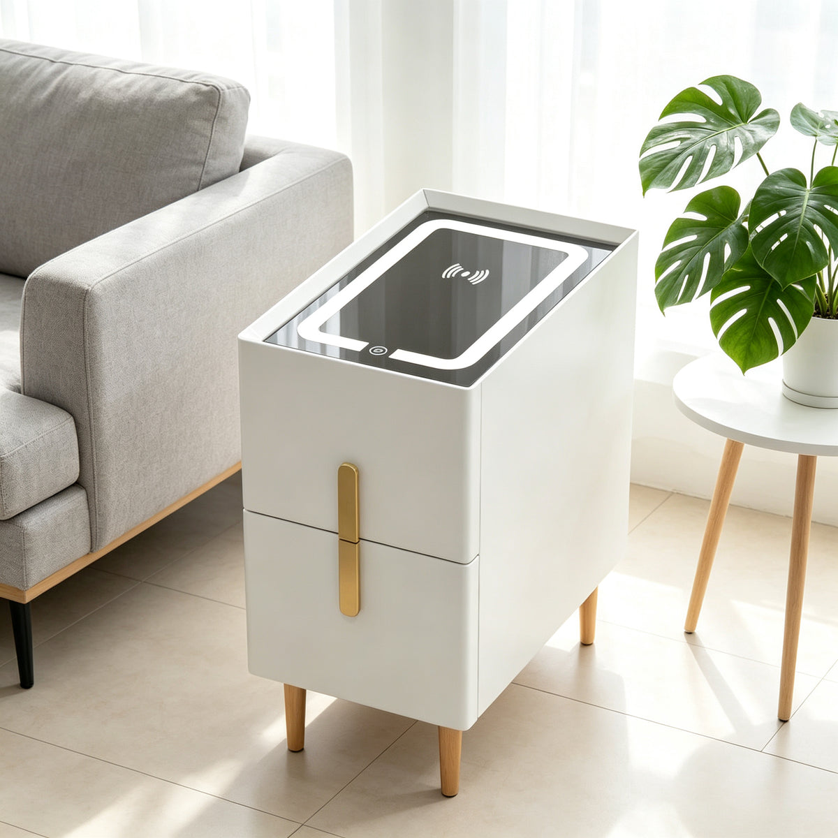 CBD034 - Smart LED Nightstand with Wireless Charging image 1